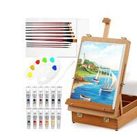 Без бренда «Набор подарочный «Две картинки» 27 предметов: этюдник 35 см из бука, краски акрил 12x12 мл, 2 холста 22x30 на мдф, 10 кистей, мастихин, палитра» в Челябинске в интернет-магазине Без бренда «Набор подарочный «Две картинки» 27 предметов: этюдник 35 см из бука, краски акрил 12x12 мл, 2 холста 22x30 на мдф, 10 кистей, мастихин, палитра» в Челябинске