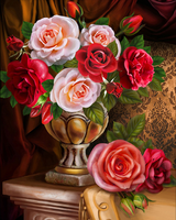 Без бренда «Букет роз в изящной вазе (20шт)» в Челябинске