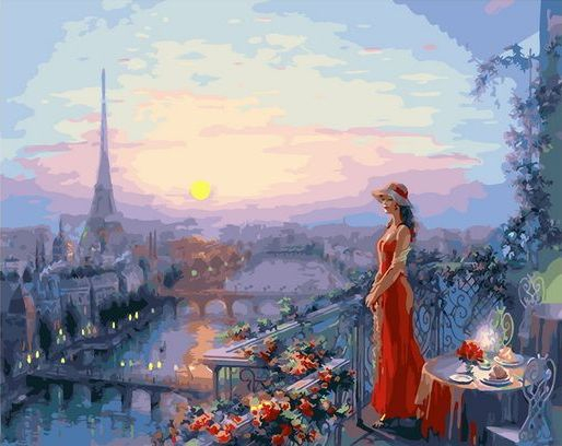Париж Триптих Раскраска по номерам на холсте PX5162