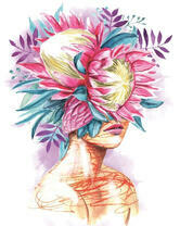 Без бренда «Портрет девушка с оригинальными цветами на голове» в Челябинске