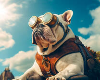 Бульдог в стиле стимпанк