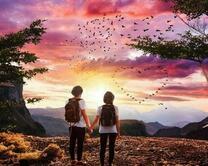 Влюбленные на вершине горы