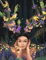 Без бренда «Темноглазая девчонка с цветами и птицами в волосах» в Челябинске