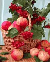 Без бренда «Плетёная корзина с калиной и яблоками» в Челябинске