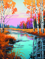 Осенний пейзаж над рекой