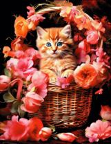 Без бренда «Рыжий котенок в корзине с цветами» в Челябинске в интернет-магазине  Без бренда «Рыжий котенок в корзине с цветами» в Челябинске