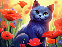 Без бренда «Серый котик и маки» в Челябинске в интернет-магазине  Без бренда «Серый котик и маки» в Челябинске