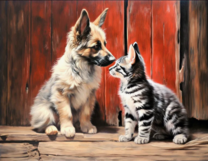 Без бренда «Знакомство котенка и щенка» в Челябинске в интернет-магазине  Без бренда «Знакомство котенка и щенка» в Челябинске