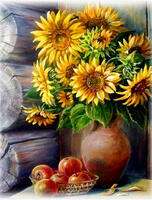 Без бренда «Кувшин с подсолнухами и корзинка с яблоками» в Челябинске